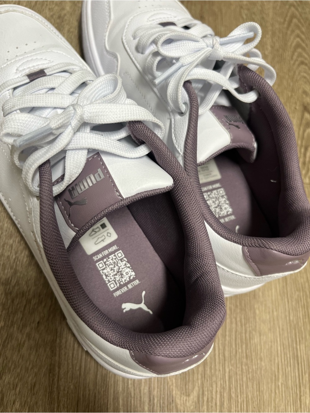 Puma Court Classic White Mauve Sneakers Women’s Size 10 - Picture 9 of 12